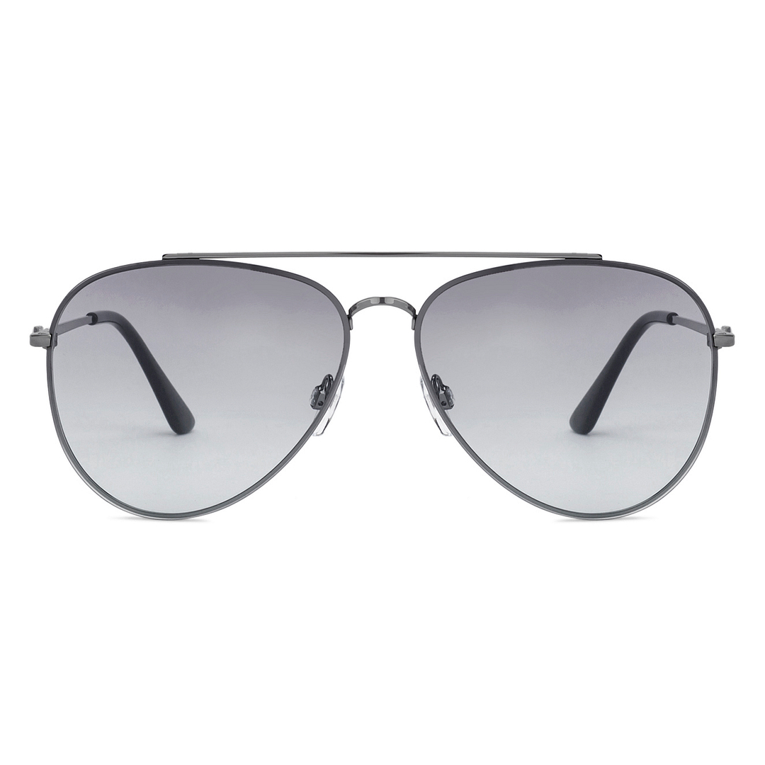 Tommy Hilfiger Mid Gunmetal Full Rim Aviator left side