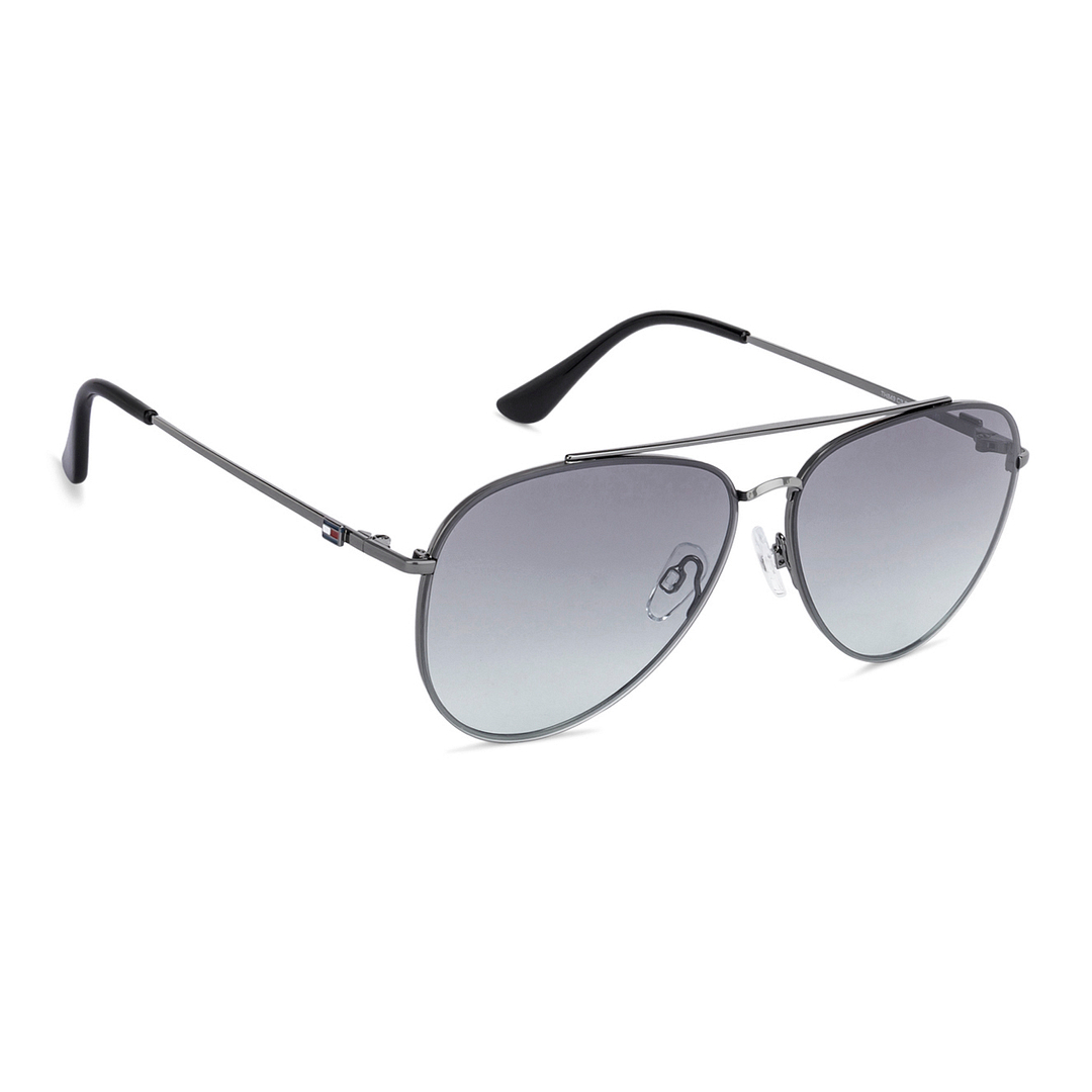 Tommy Hilfiger Mid Gunmetal Full Rim Aviator left side
