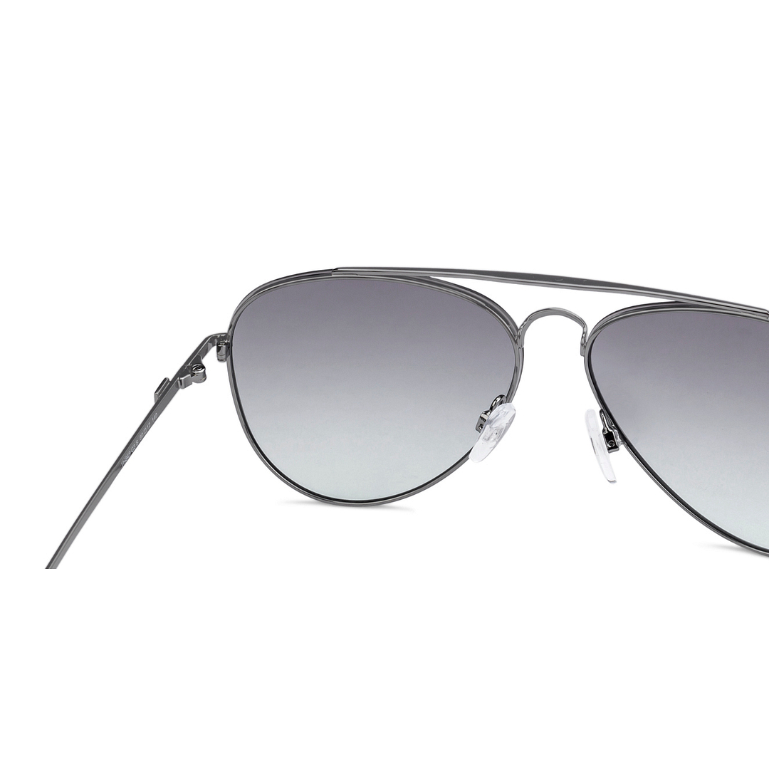 Tommy Hilfiger Mid Gunmetal Full Rim Aviator left side