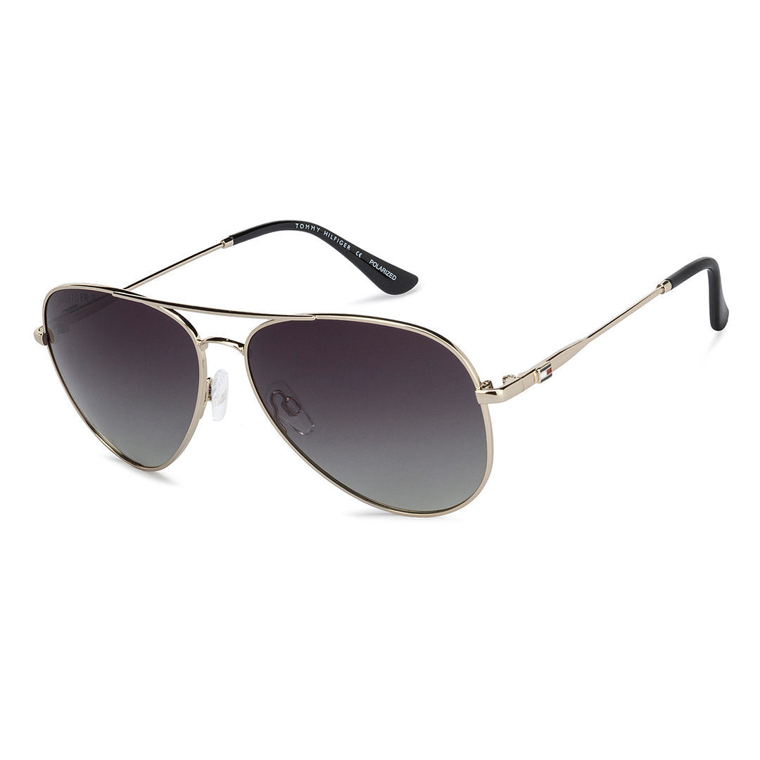 Tommy Hilfiger Gold Full Rim Aviator left side