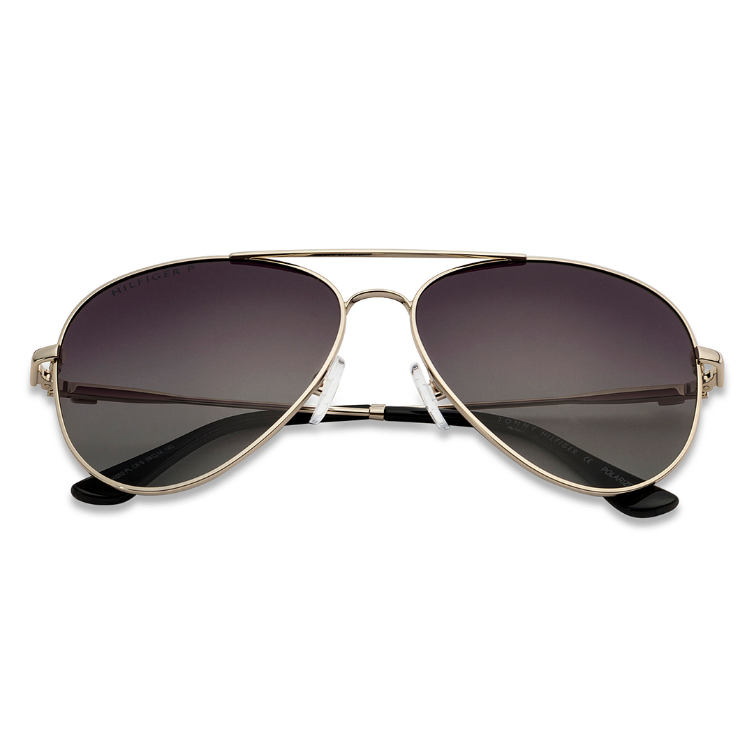 Tommy Hilfiger Gold Full Rim Aviator left side