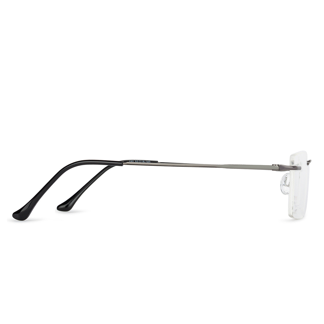 Vincent Chase Online Mid Gunmetal Rimless Rectangle right side