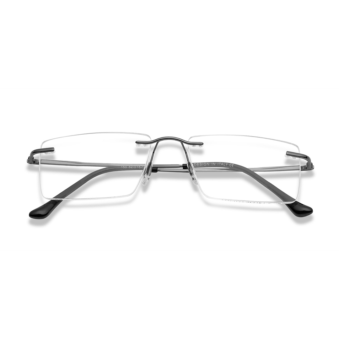 Vincent Chase Online Mid Gunmetal Rimless Rectangle right side