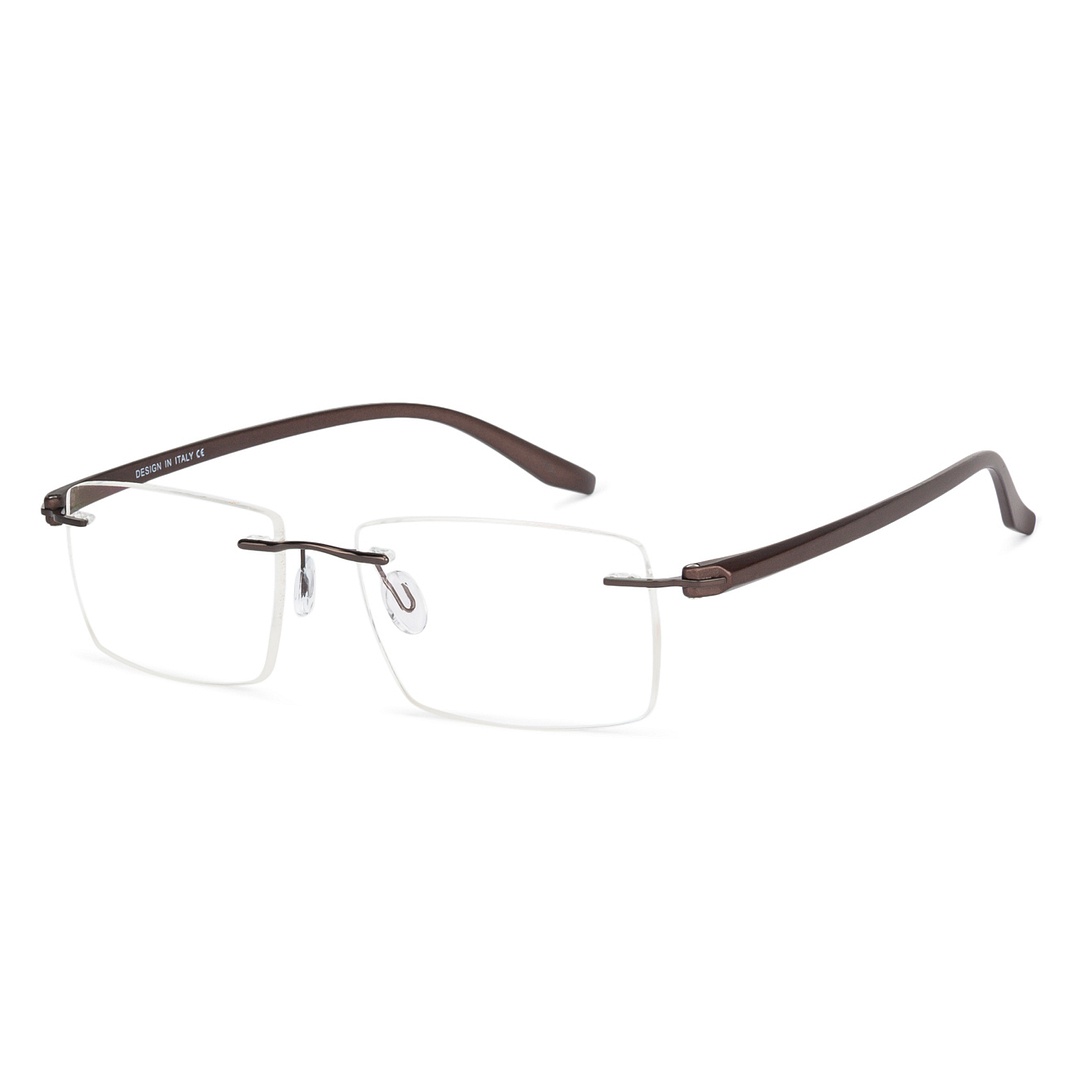 Vincent Chase Online Light Brown Rimless Rectangle left side