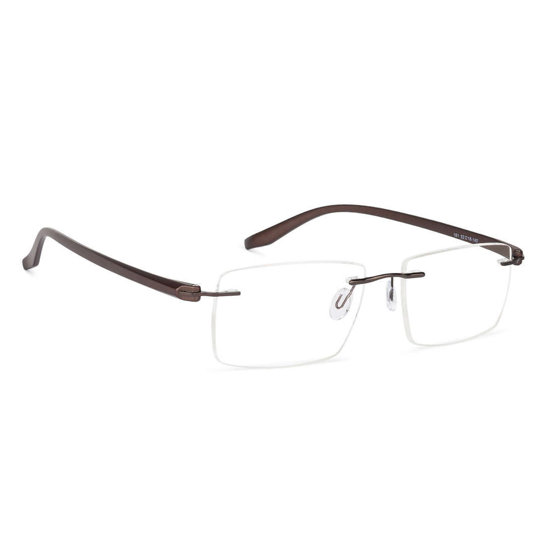 Vincent Chase Online Light Brown Rimless Rectangle left side
