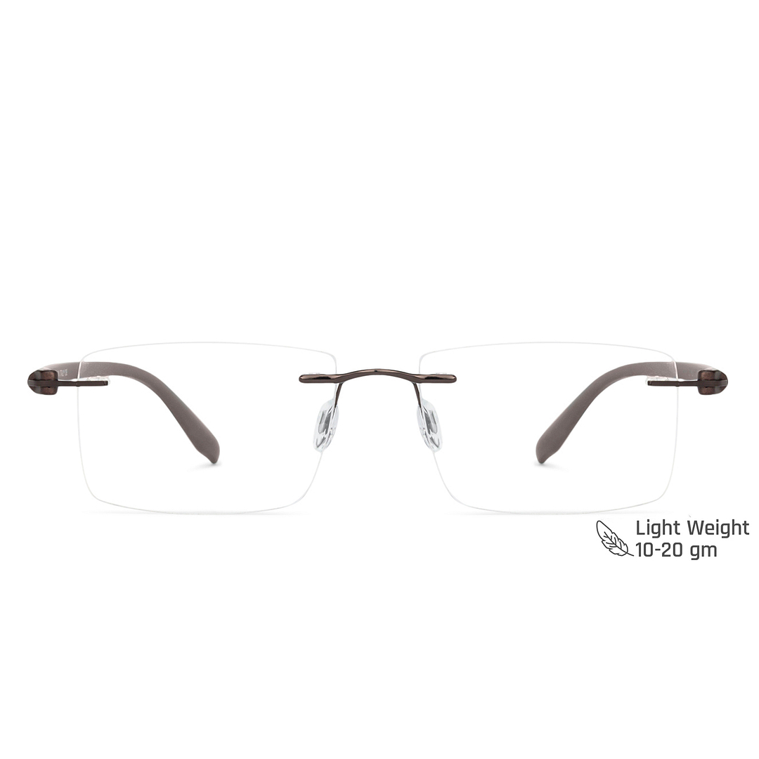Vincent Chase Online Light Brown Rimless Rectangle left side