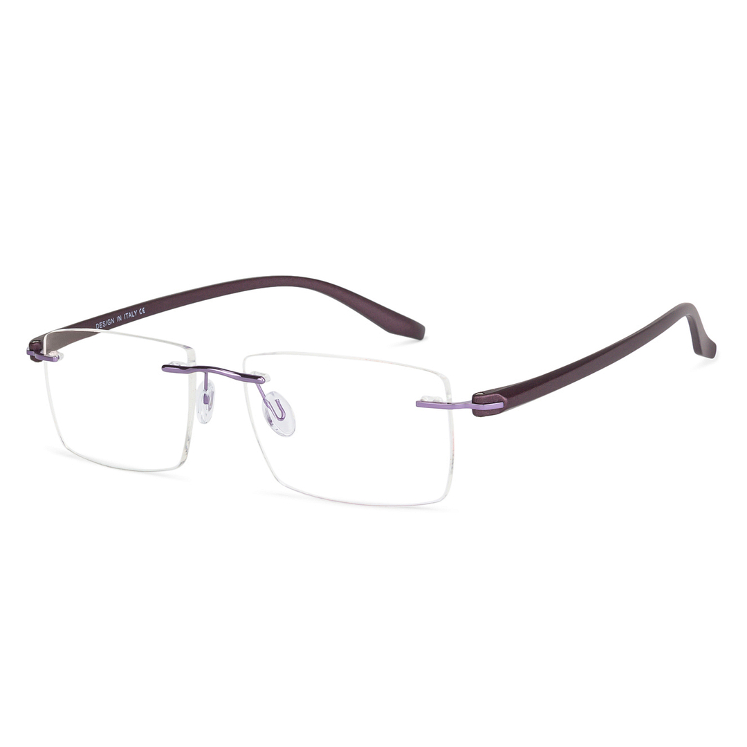 Vincent Chase Online Purple Rimless Rectangle left side
