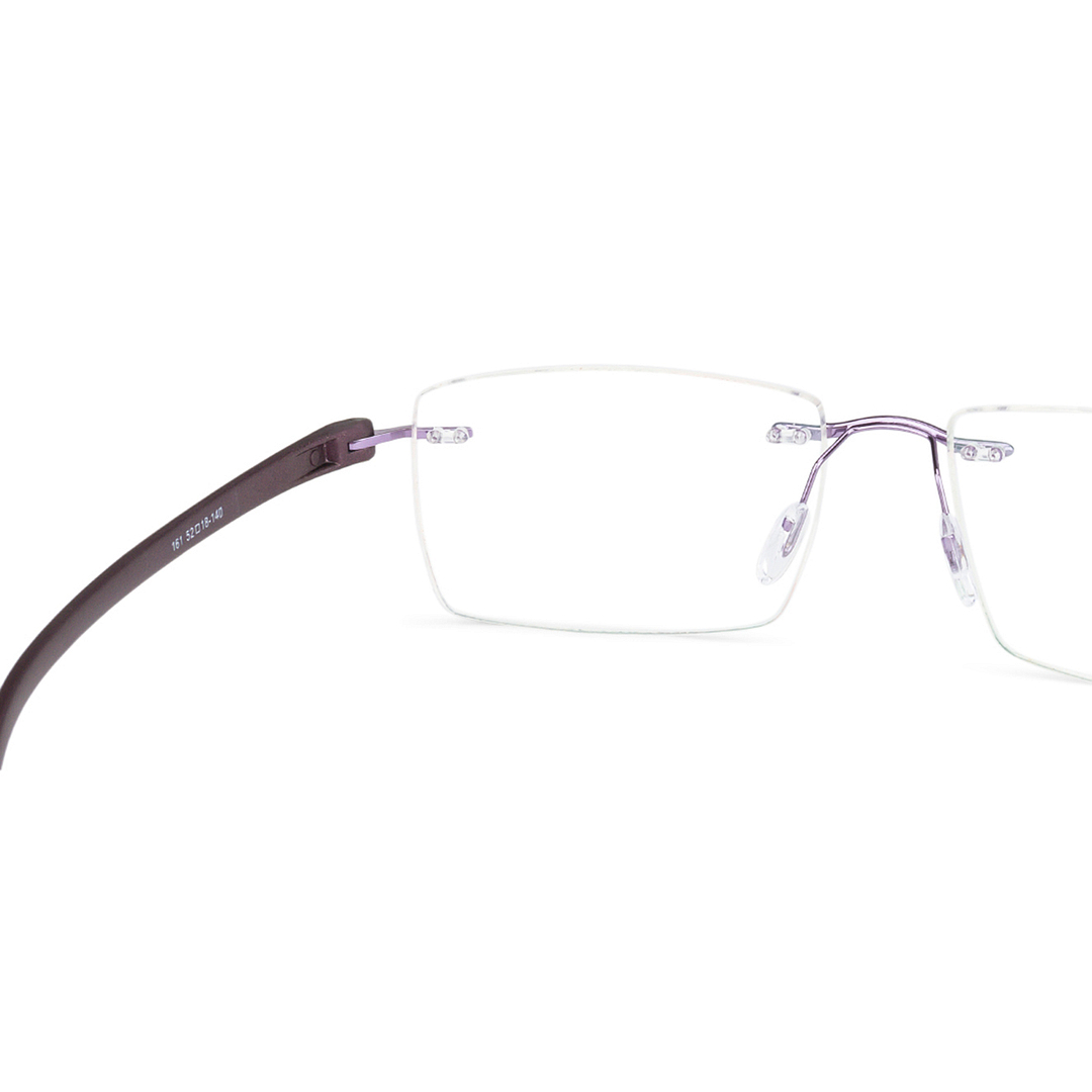Vincent Chase Online Purple Rimless Rectangle left side