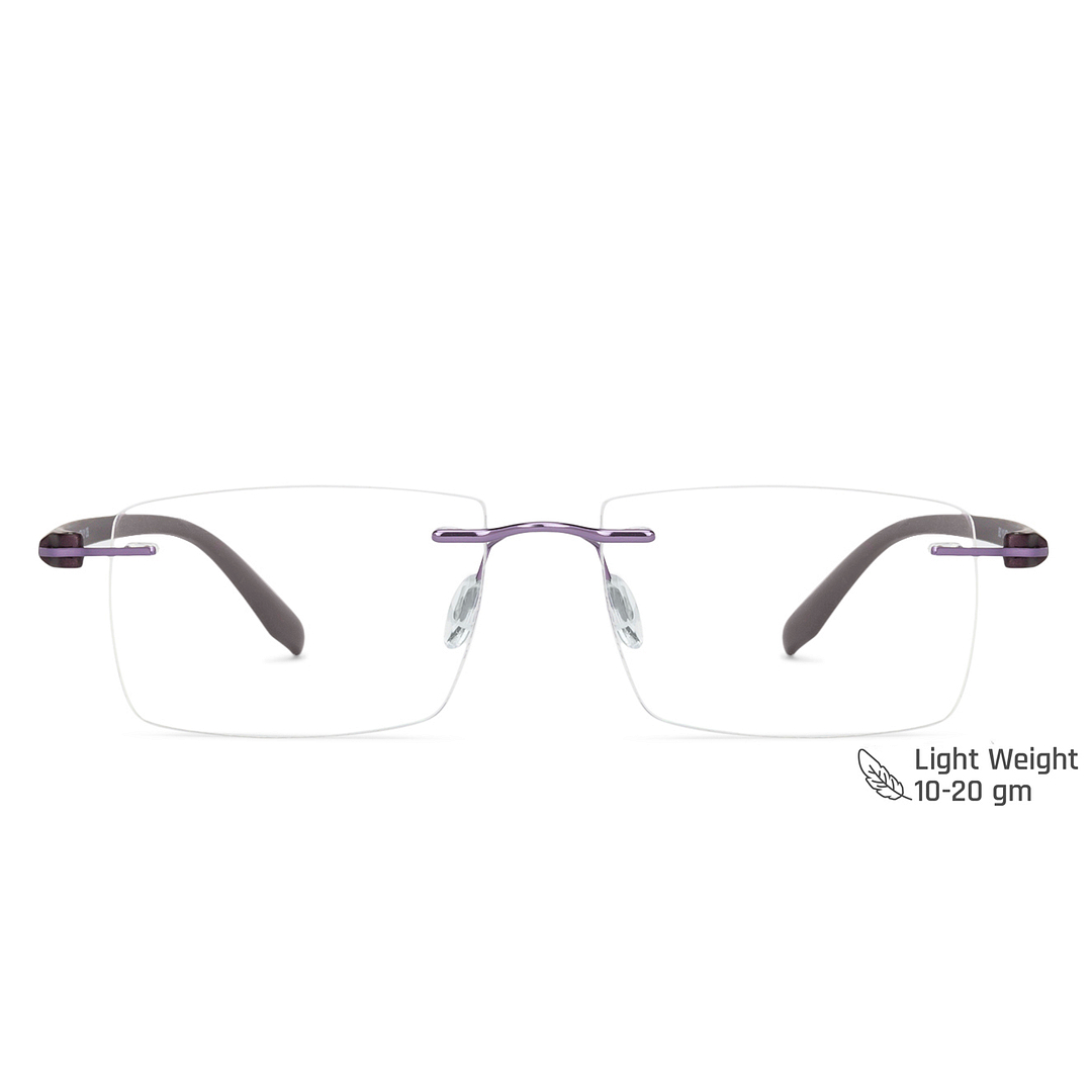 Vincent Chase Online Purple Rimless Rectangle left side