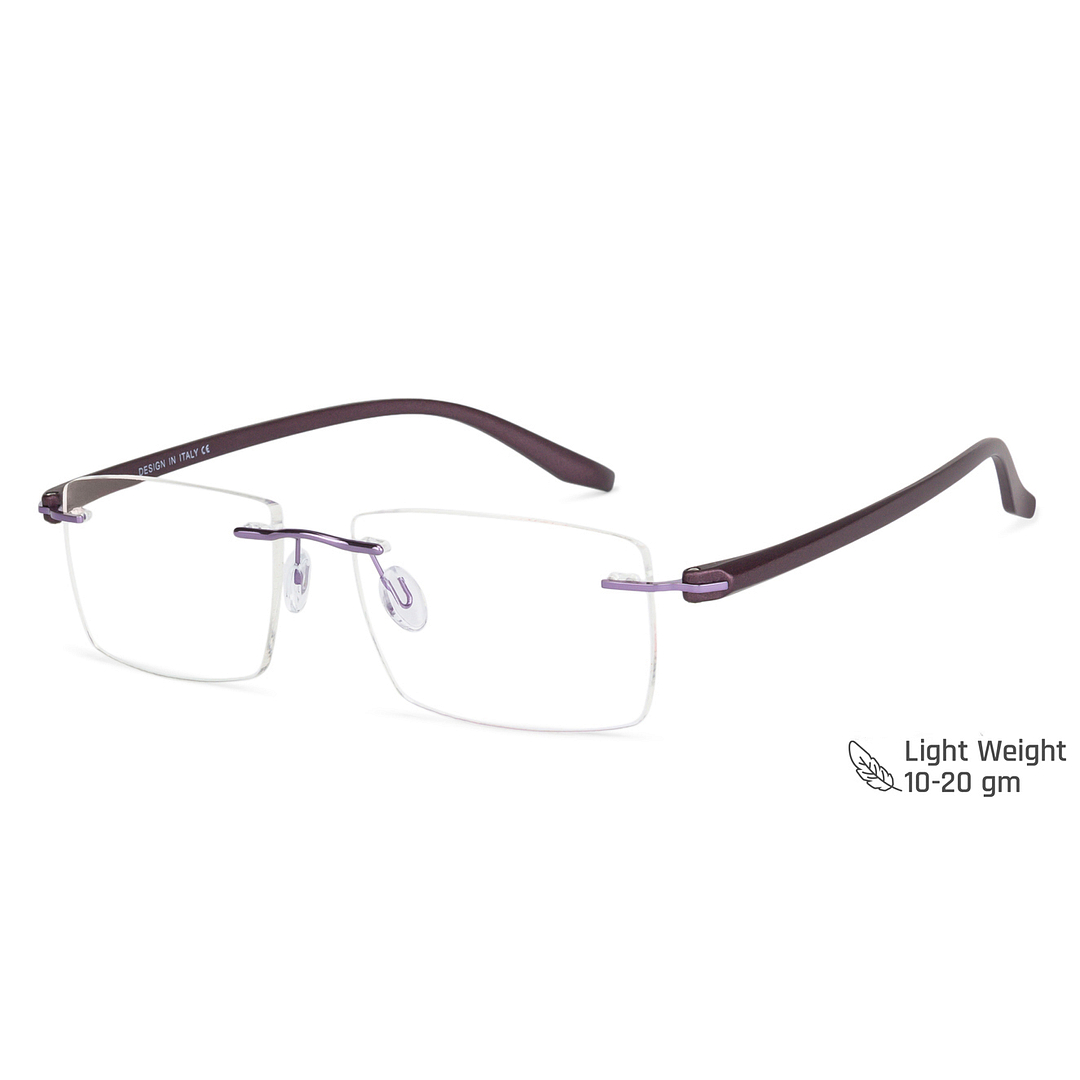 Vincent Chase Online Purple Rimless Rectangle right side
