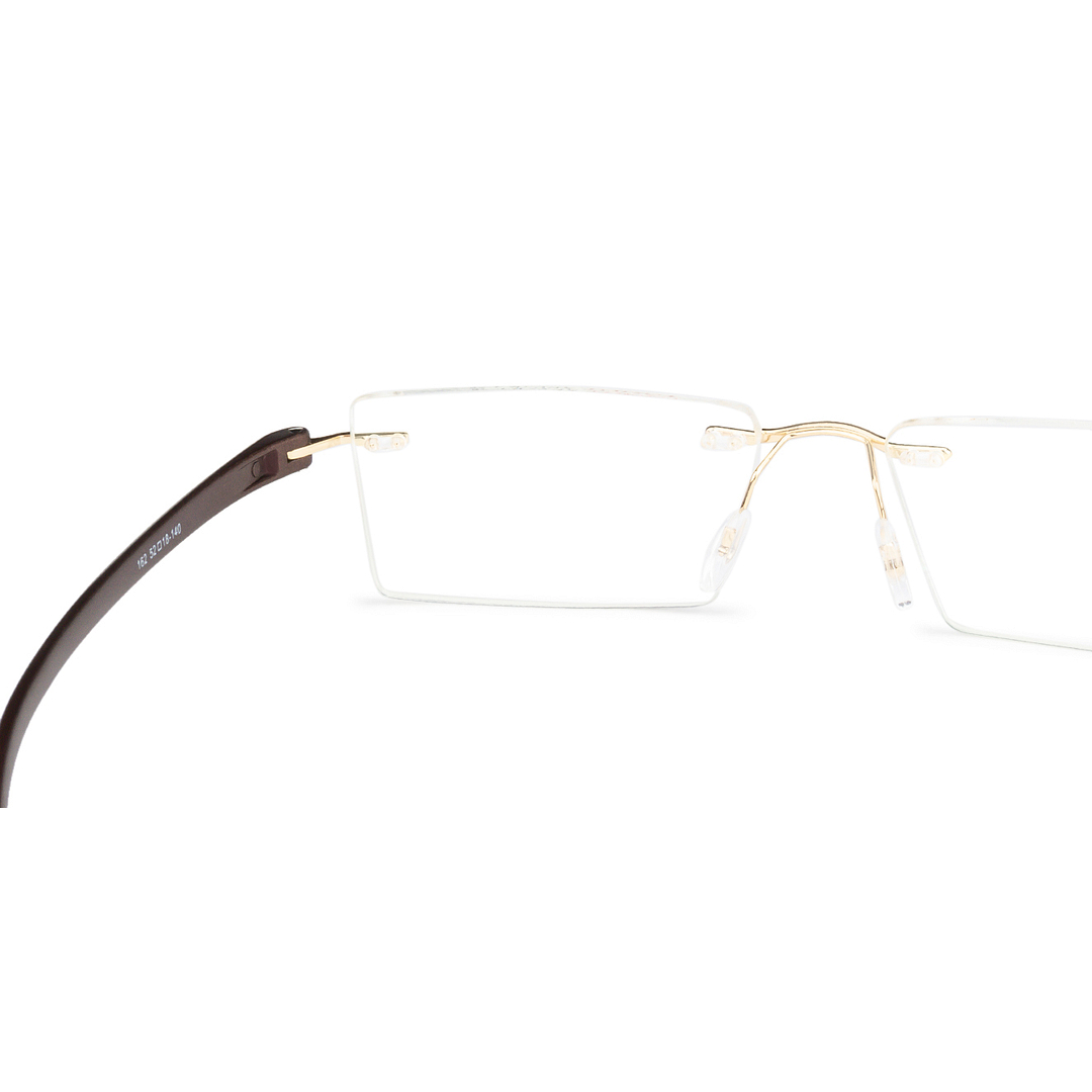 Vincent Chase Online Gold Rimless Rectangle left side