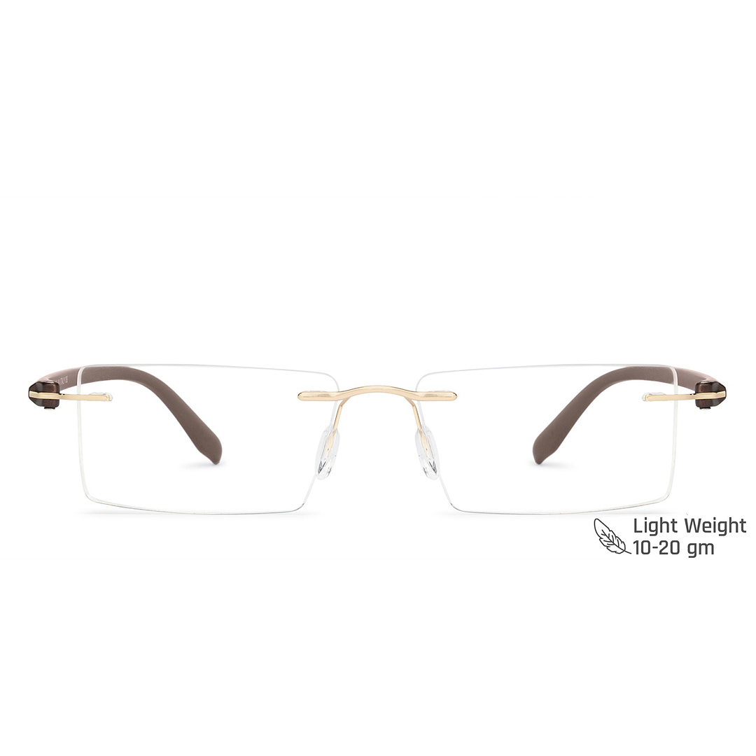 Vincent Chase Online Gold Rimless Rectangle left side