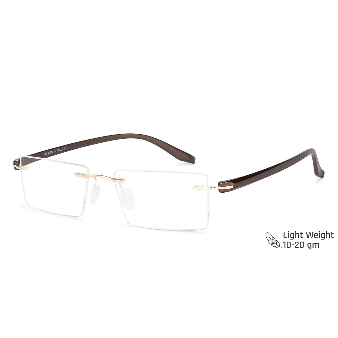 Vincent Chase Online Gold Rimless Rectangle right side