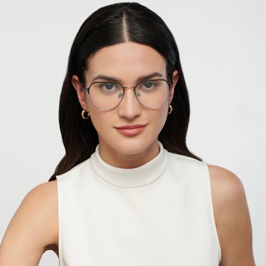 Vincent Chase Online Dark Gunmetal Full Rim Geometric right side