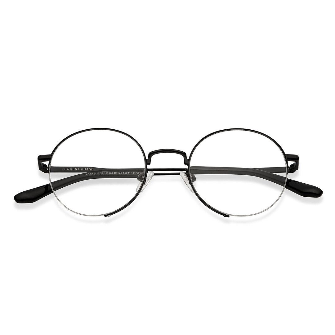 Vincent Chase Online Black Half Rim Round left side
