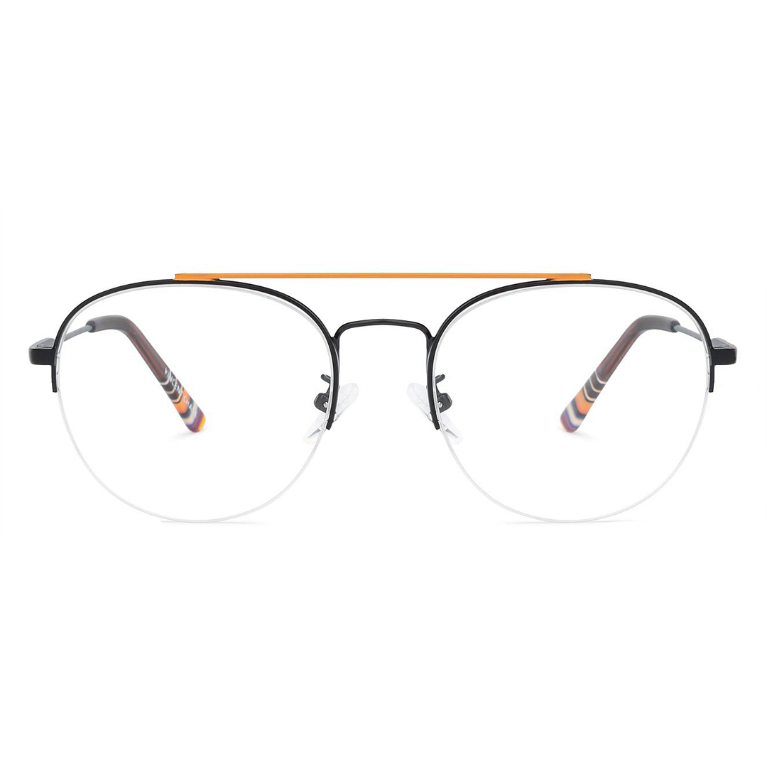 Buy Dual Color Black Brown Half Rim Aviator Vincent Chase SG