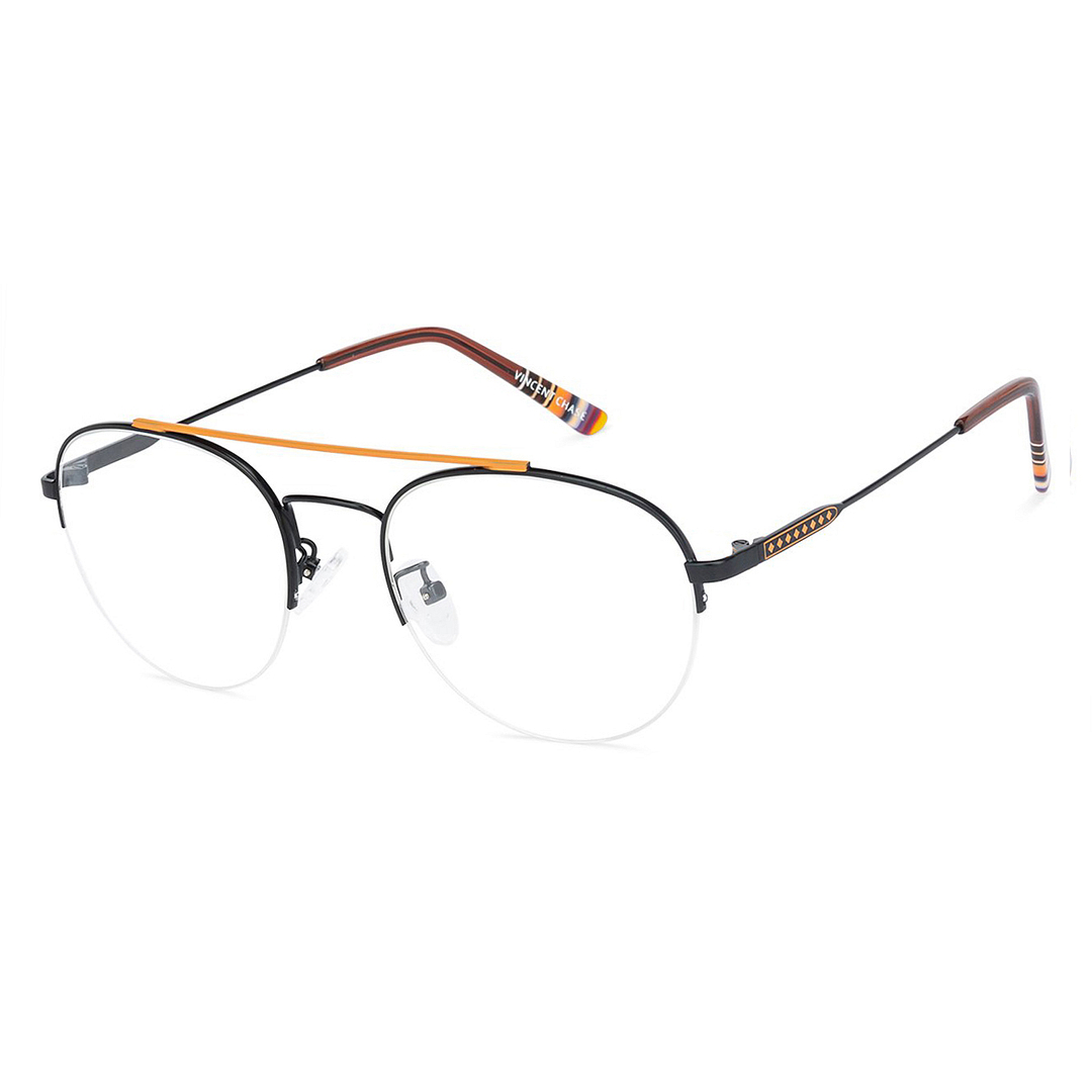 Buy Dual Color Black Brown Half Rim Aviator Vincent Chase SG