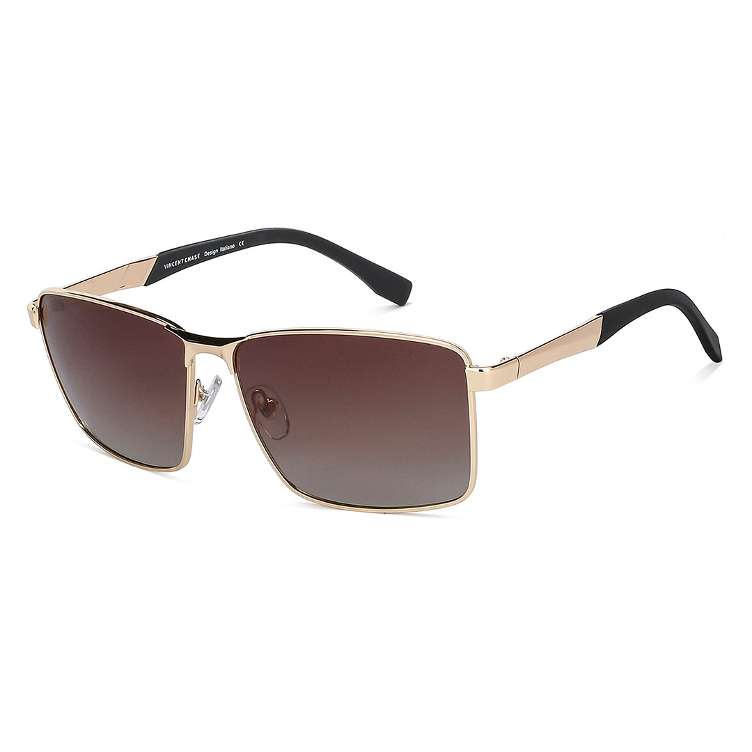 Buy Gold Black Full Rim Rectangle Square Vincent Chase The Metal