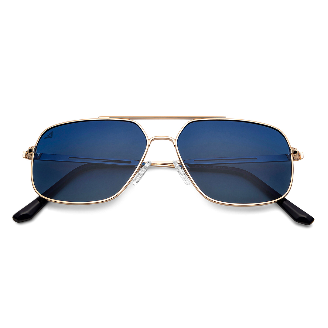 Vincent Chase Online Gold Full Rim Aviator left side