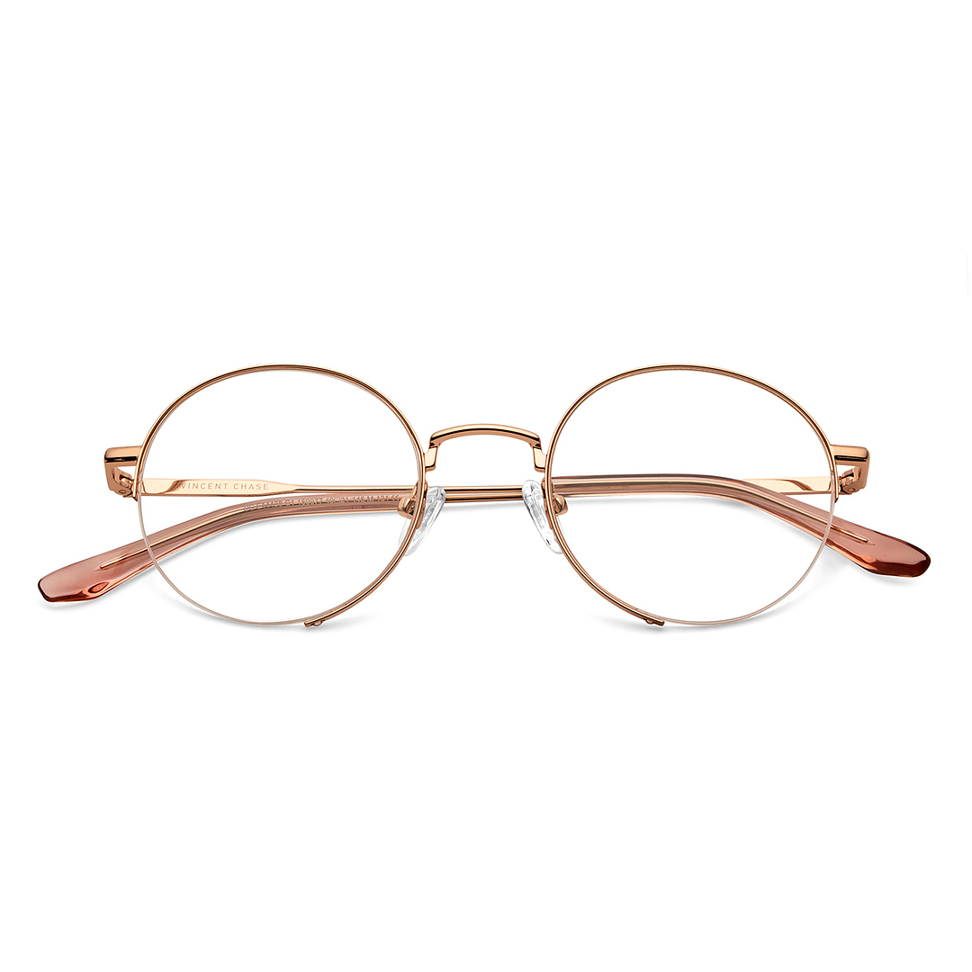 Vincent Chase Online Gold Half Rim Round left side