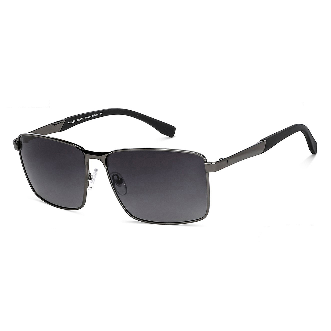 Grey Gunmetal Full Rim Rectangle Vincent Chase VC Sun Metal VC