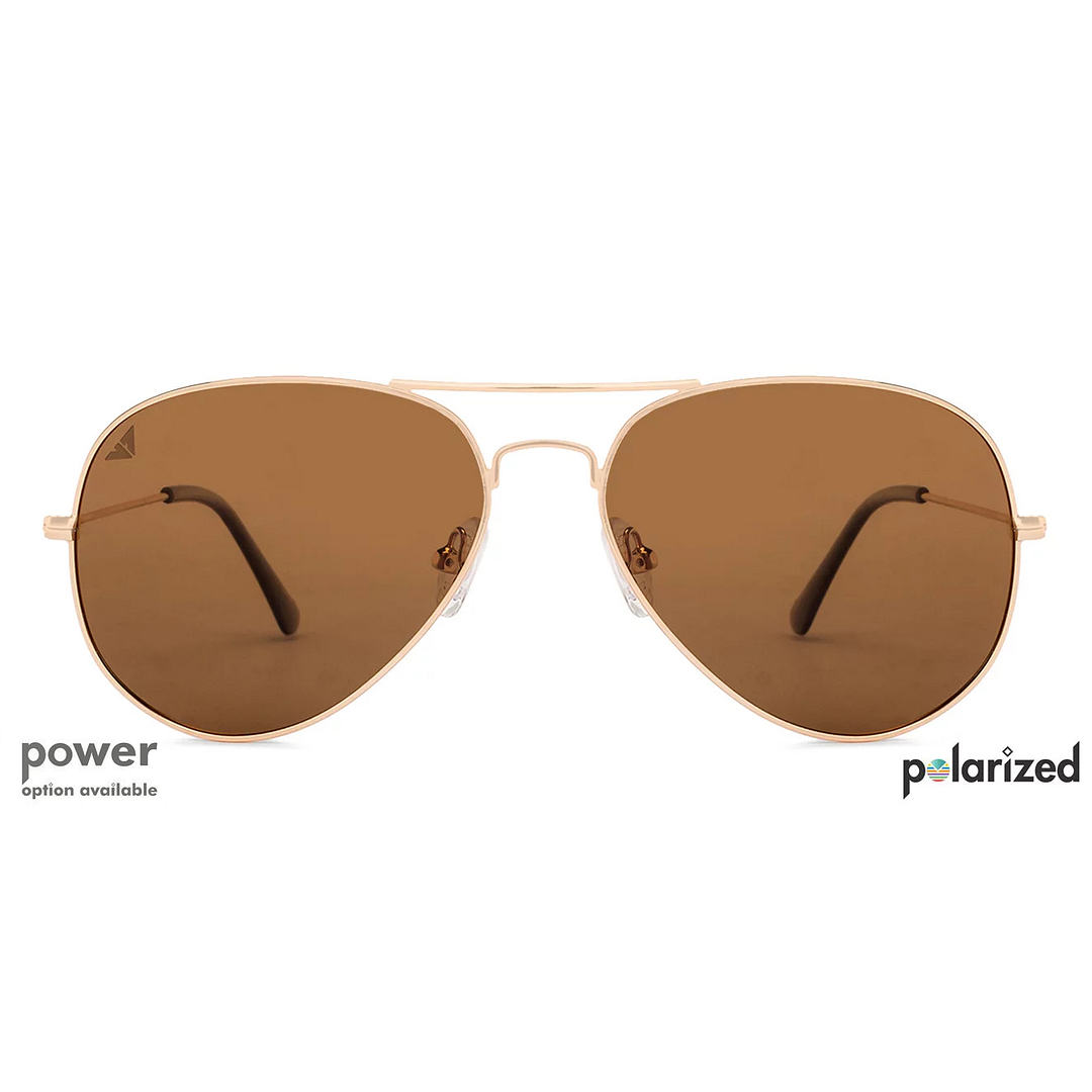 Vincent Chase Polarized Gold Full Rim Aviator right side