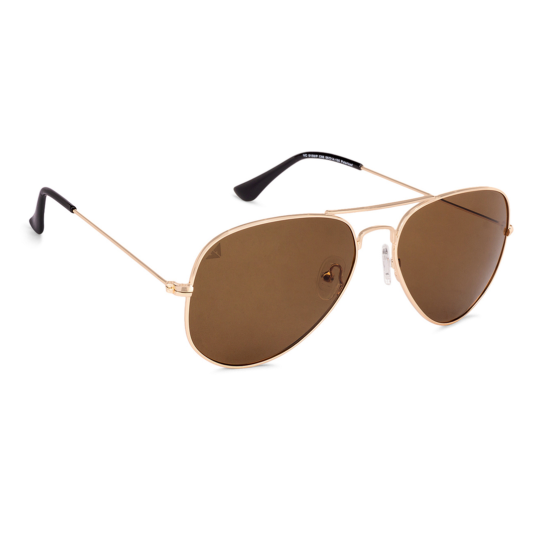 Vincent Chase Polarized Gold Full Rim Aviator right side