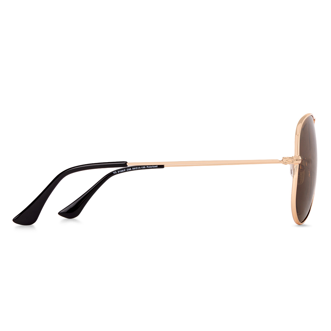 Vincent Chase Polarized Gold Full Rim Aviator left side