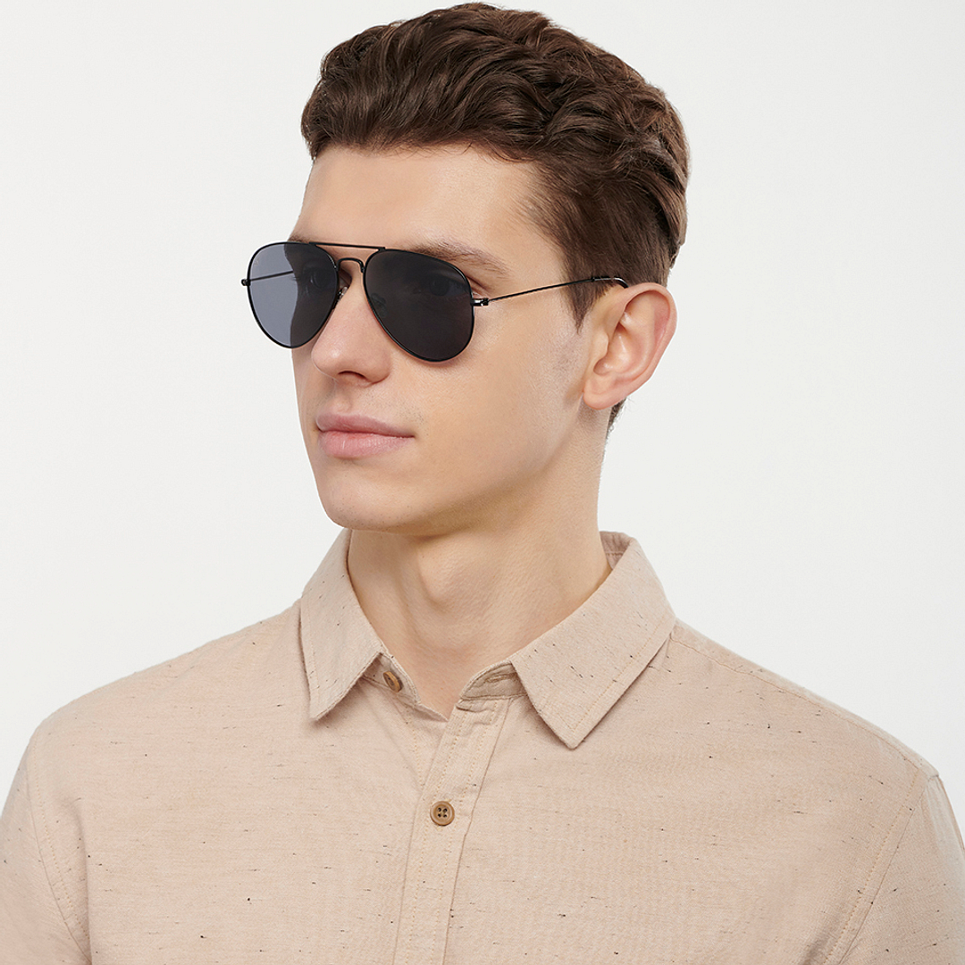 Vincent Chase Polarized Black Full Rim Aviator right side