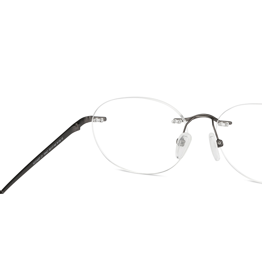Vincent Chase Online Mid Gunmetal Rimless Round right side