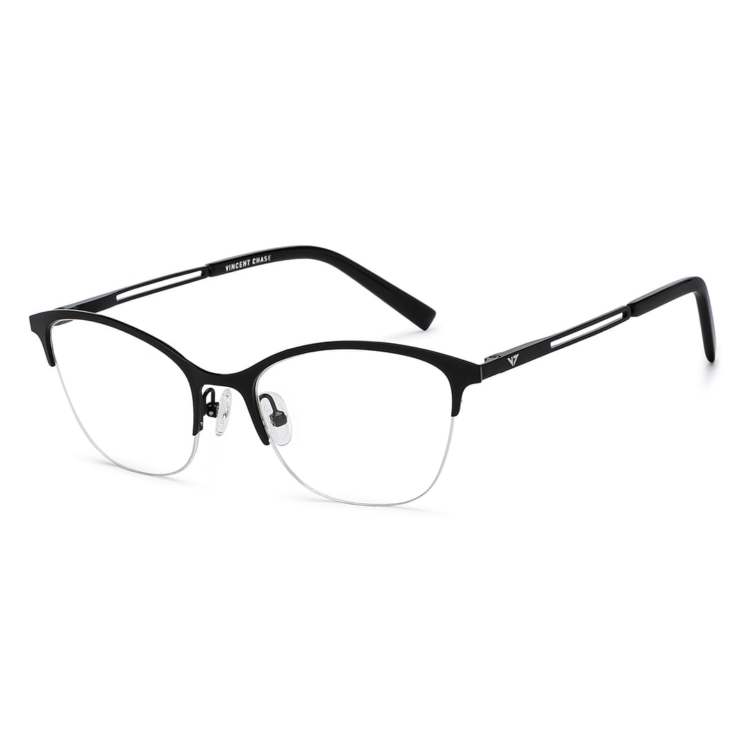 Vincent Chase Online Black Half Rim Cat Eye right side
