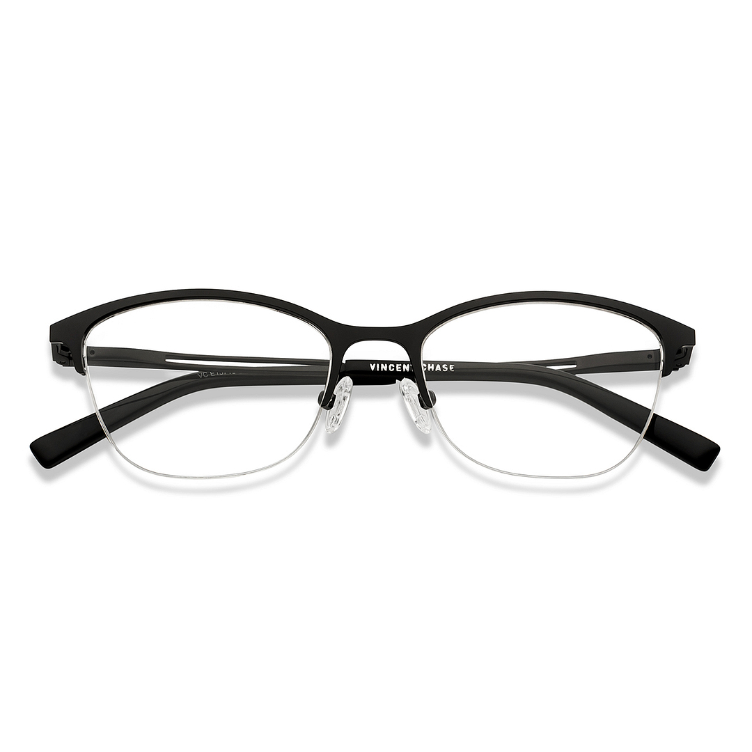 Vincent Chase Online Black Half Rim Cat Eye left side