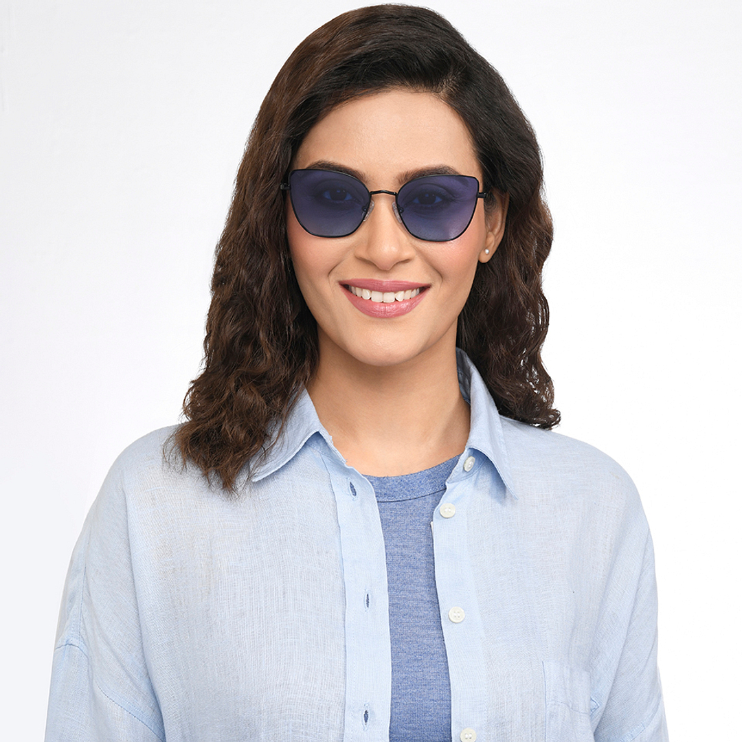 Vincent Chase Polarized Black Full Rim Cat Eye left side