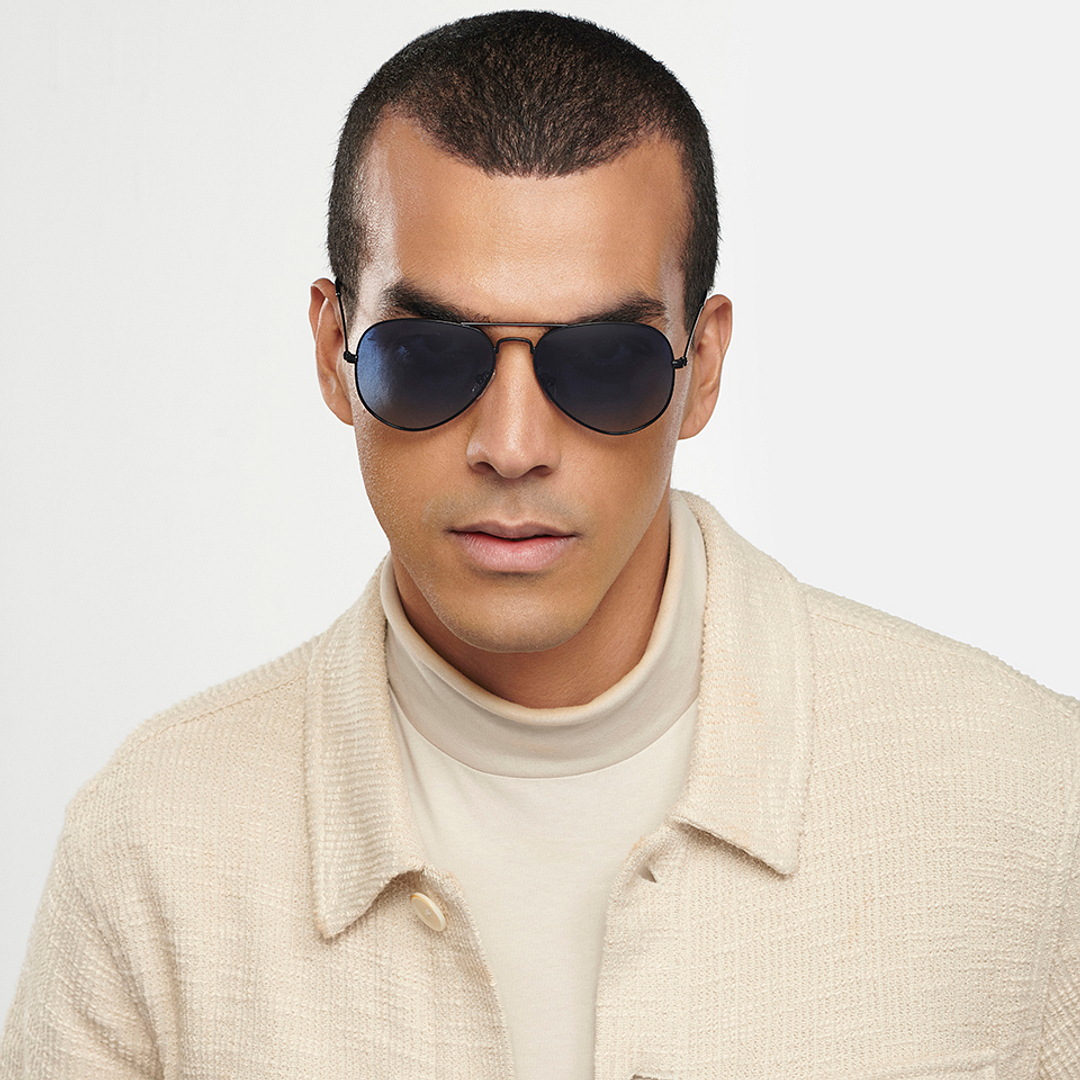 Vincent Chase Polarized Black Full Rim Aviator right side