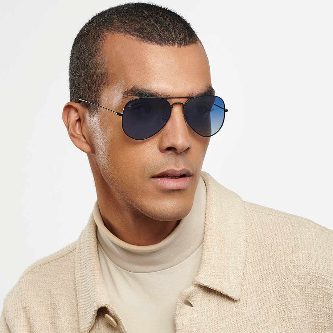 Vincent Chase Polarized Black Full Rim Aviator right side