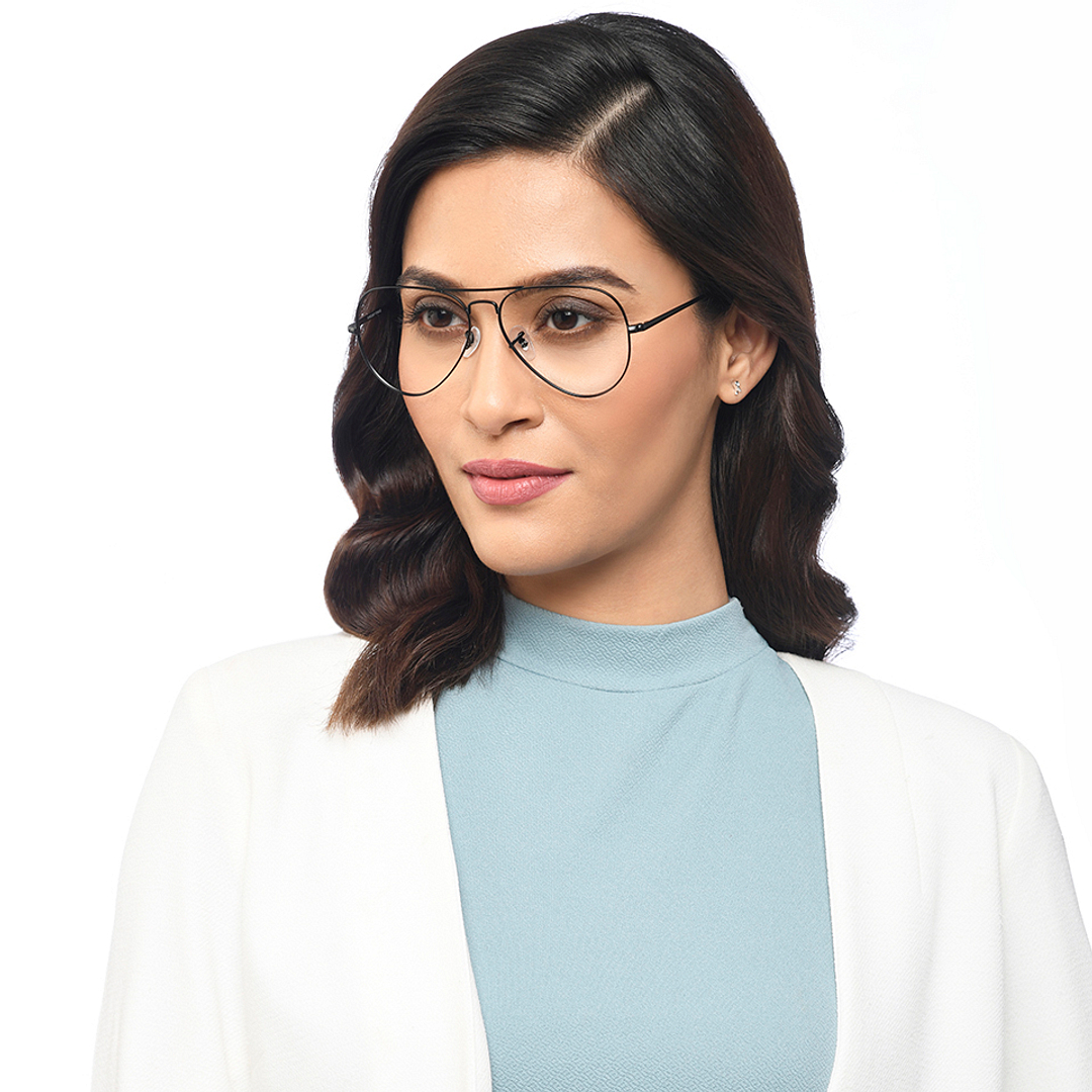 Vincent Chase Online Black Full Rim Aviator left side