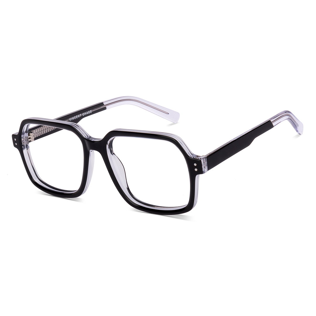 Vincent Chase Black Full Rim Geometric left side