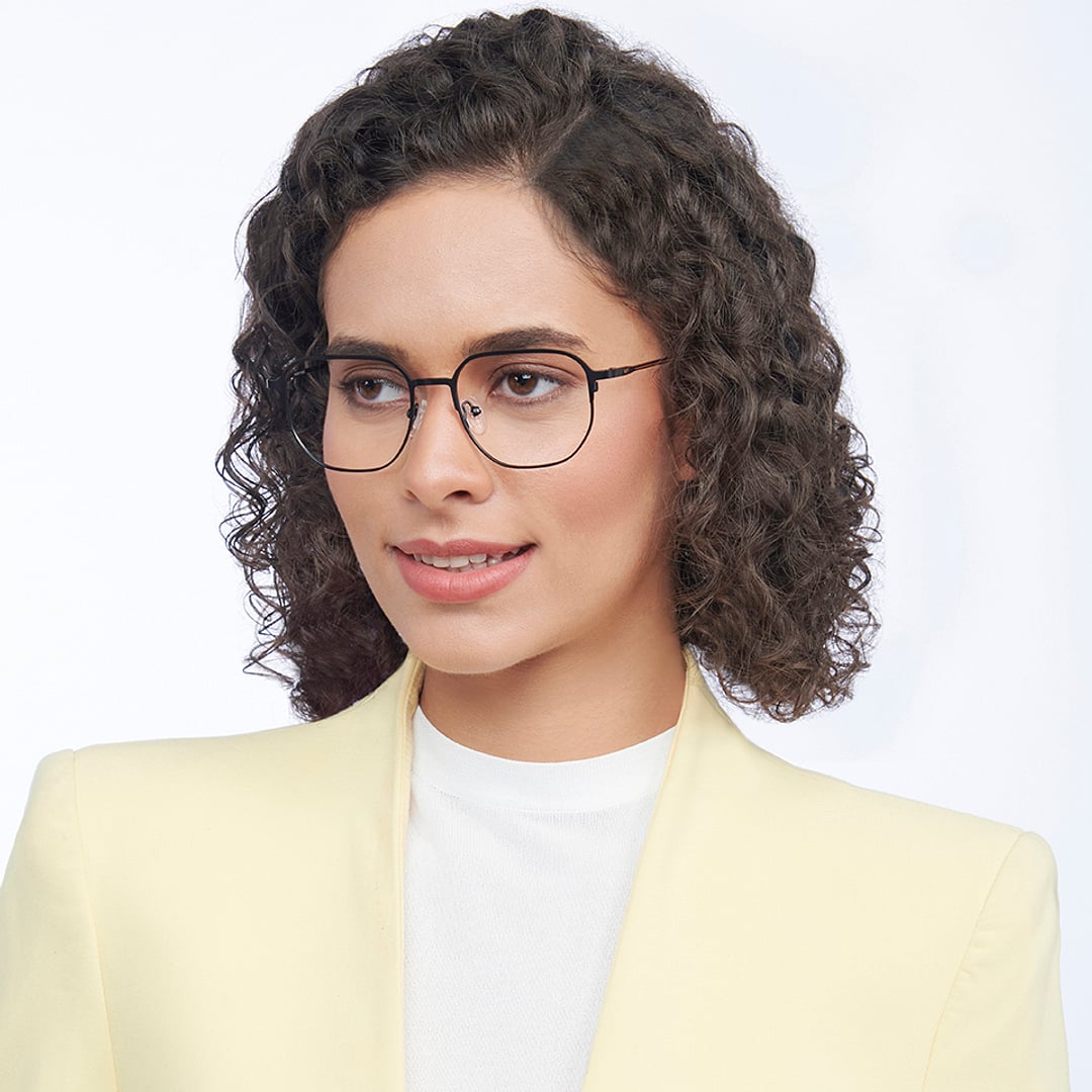Vincent Chase Black Full Rim Geometric left side