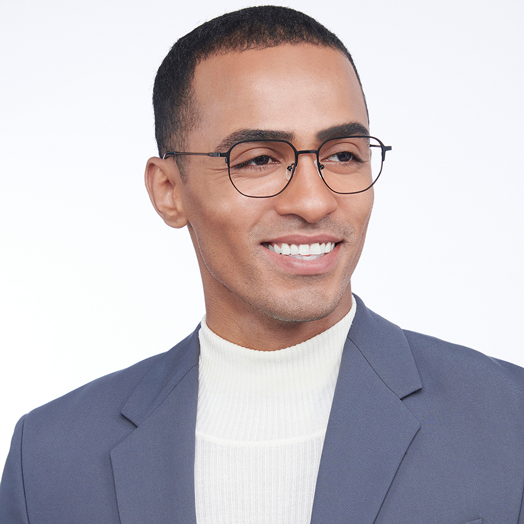 Vincent Chase Black Full Rim Geometric right side