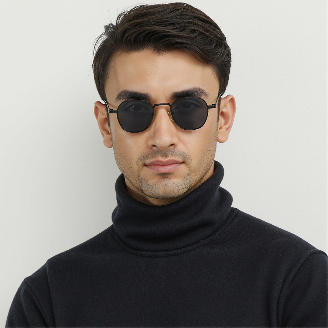 Vincent Chase Polarized Black Full Rim Geometric right side