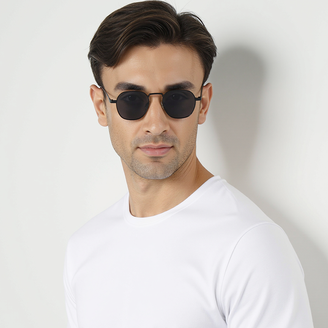 Vincent Chase Polarized Black Full Rim Geometric left side
