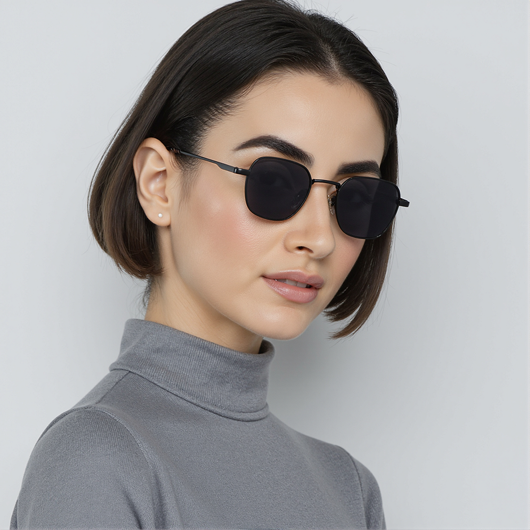 Vincent Chase Polarized Black Full Rim Geometric right side