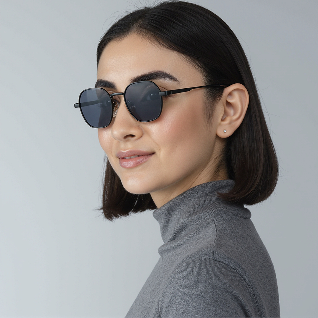 Vincent Chase Polarized Black Full Rim Geometric left side