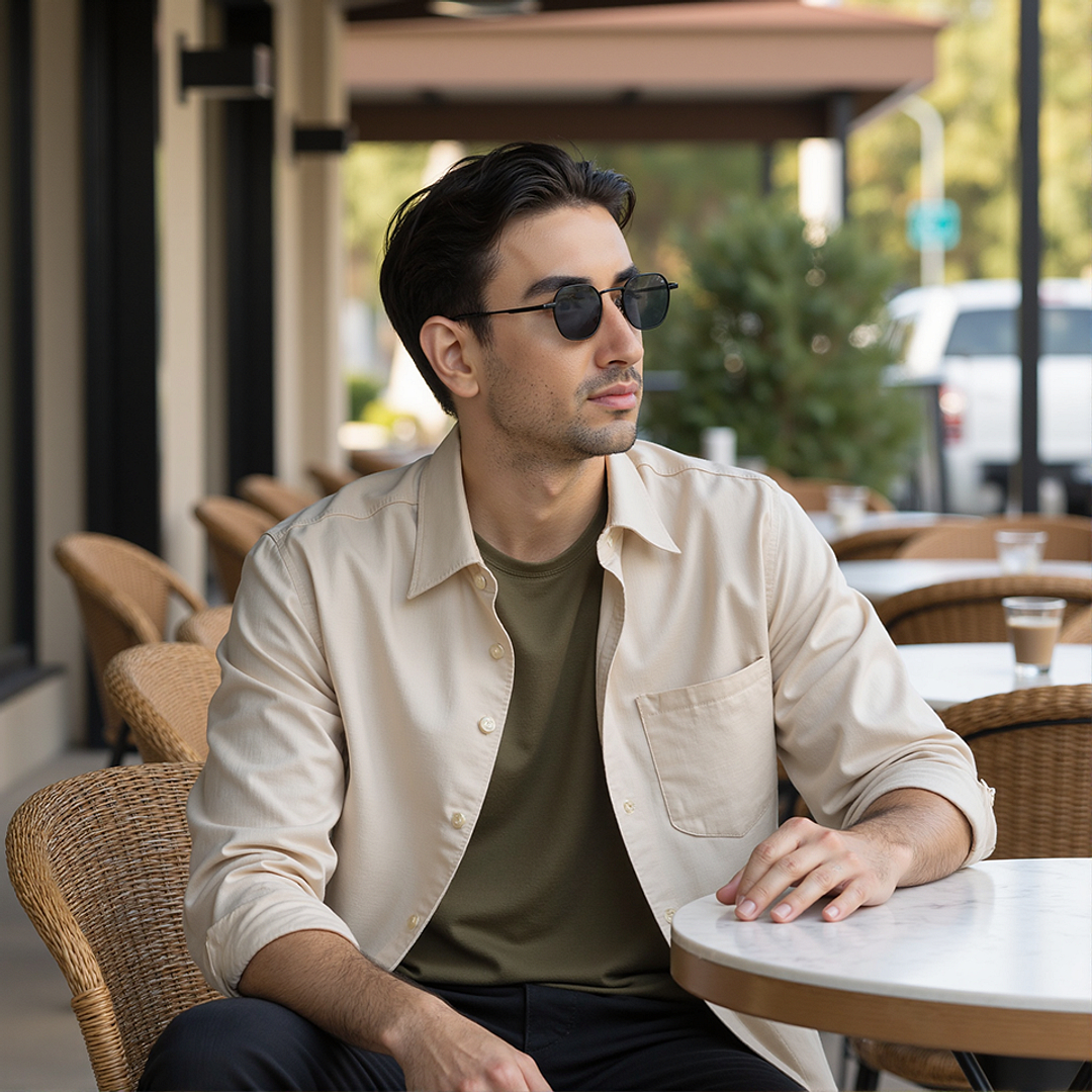Vincent Chase Polarized Black Full Rim Geometric right side
