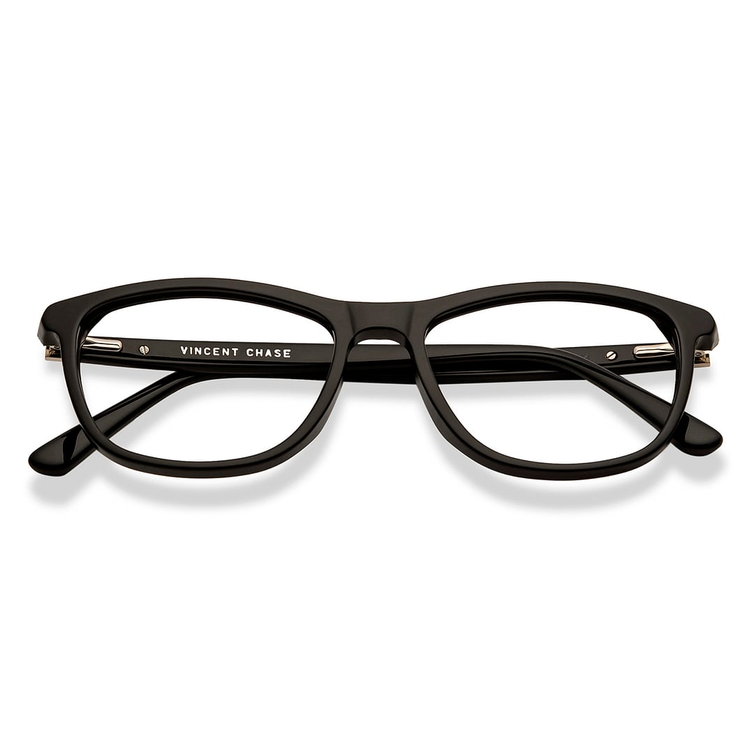Vincent Chase Black Full Rim Rectangle left side