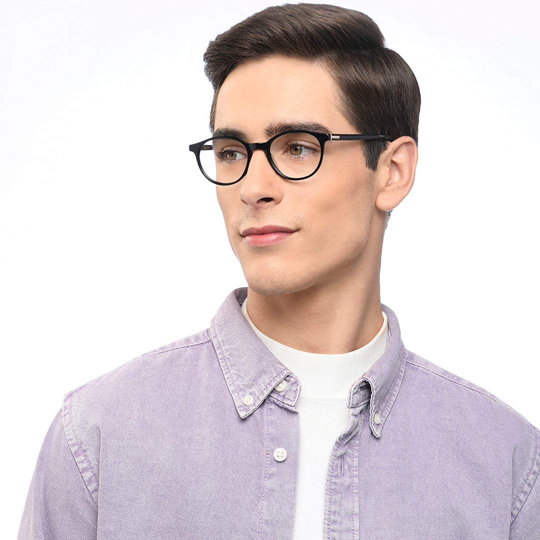 Vincent Chase Black Full Rim Round left side