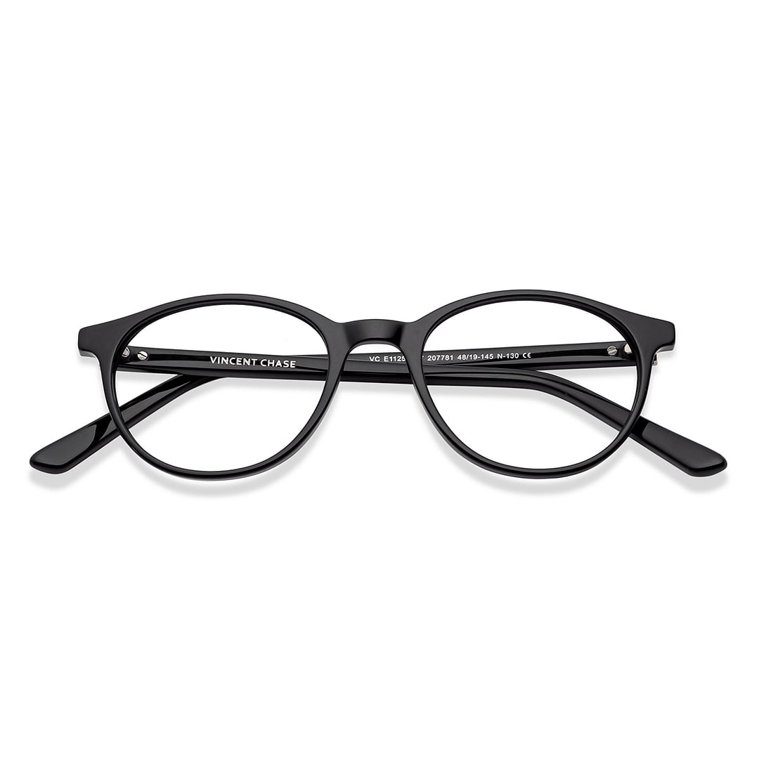 Vincent Chase Black Full Rim Round left side