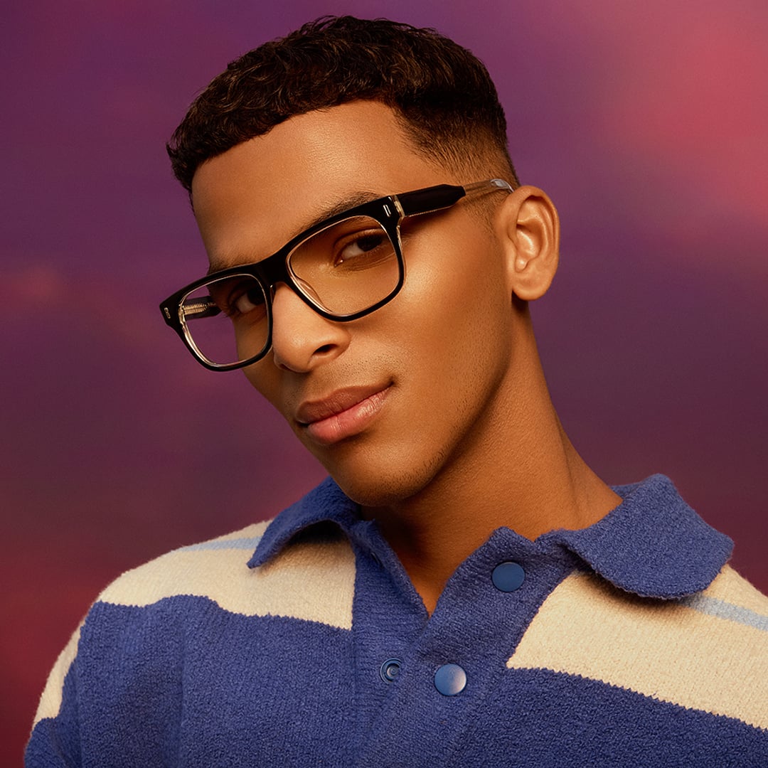 Vincent Chase Black Full Rim Square left side