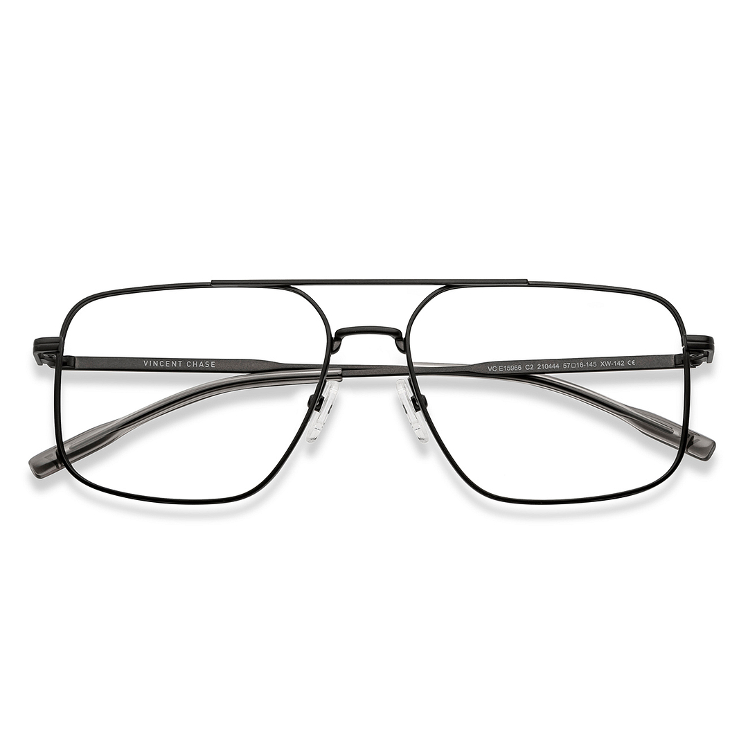 Vincent Chase Black Full Rim Square left side