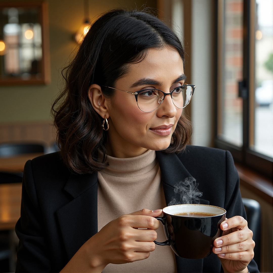 Vincent Chase Black Full Rim Cat Eye left side